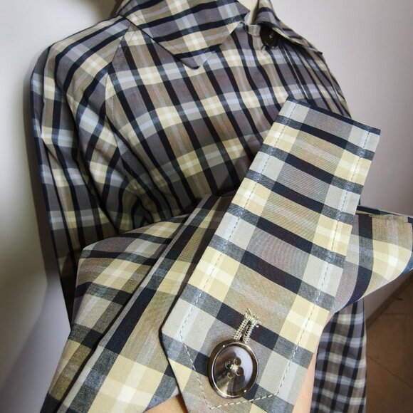 THE ROW Tavishina Checked Silk And Cotton-blend Poplin Coat In Neutrals - Picture 11 of 14